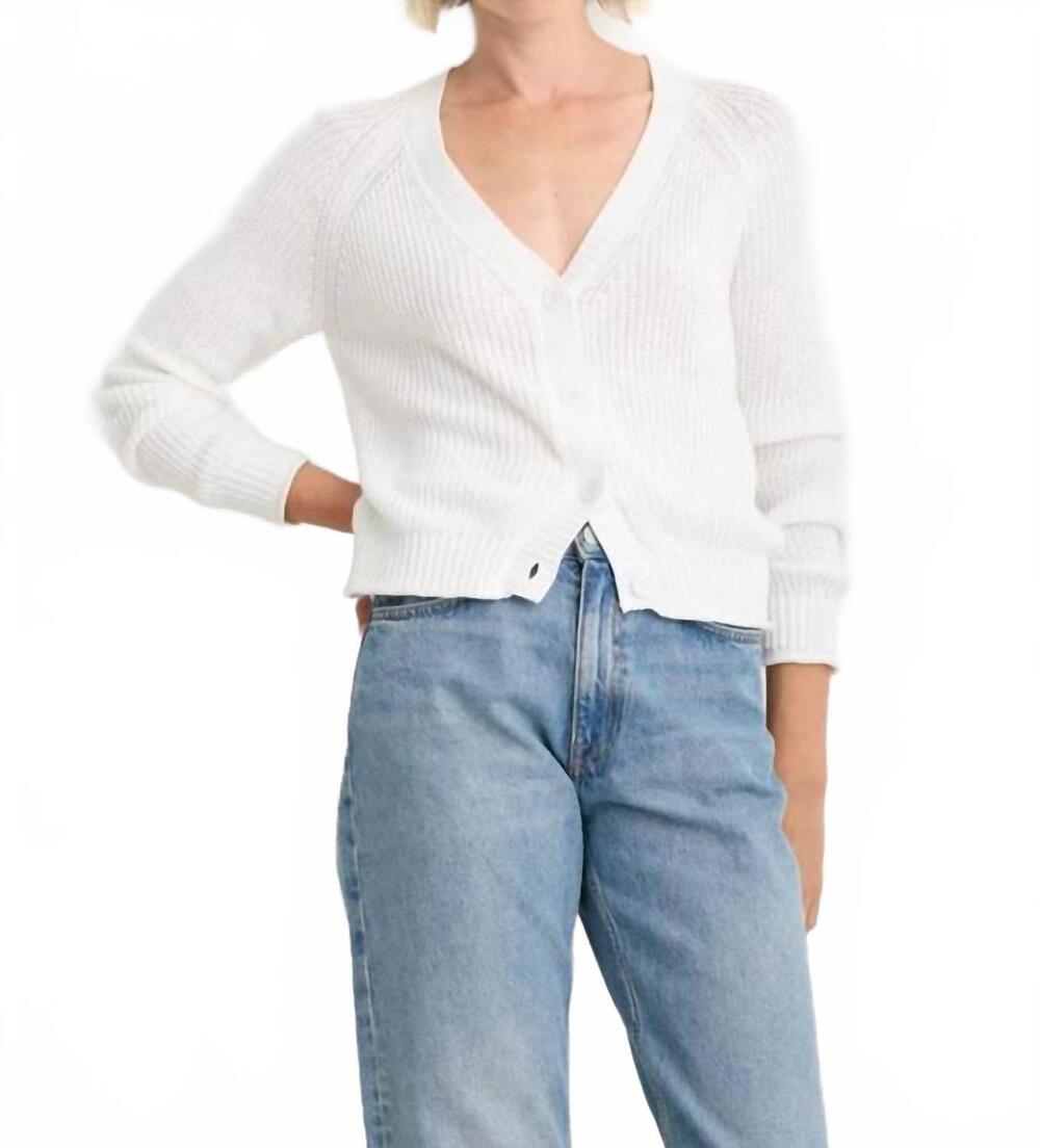 NEW ONE GREY DAY raleigh knit cardigan in white